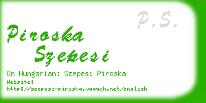 piroska szepesi business card